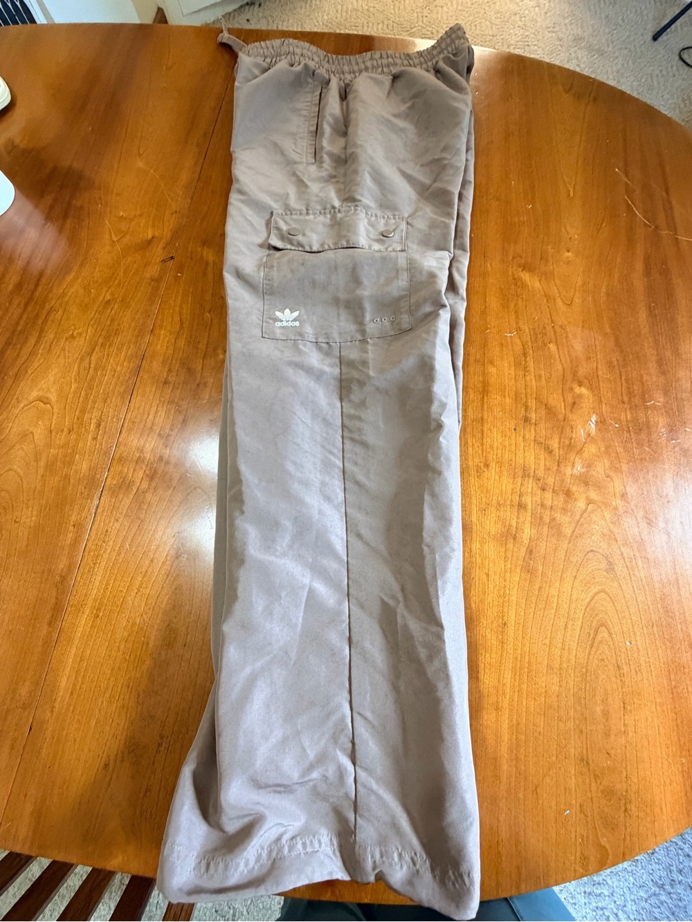 adidas woman's Cargo Track Pants in Taupe Brown